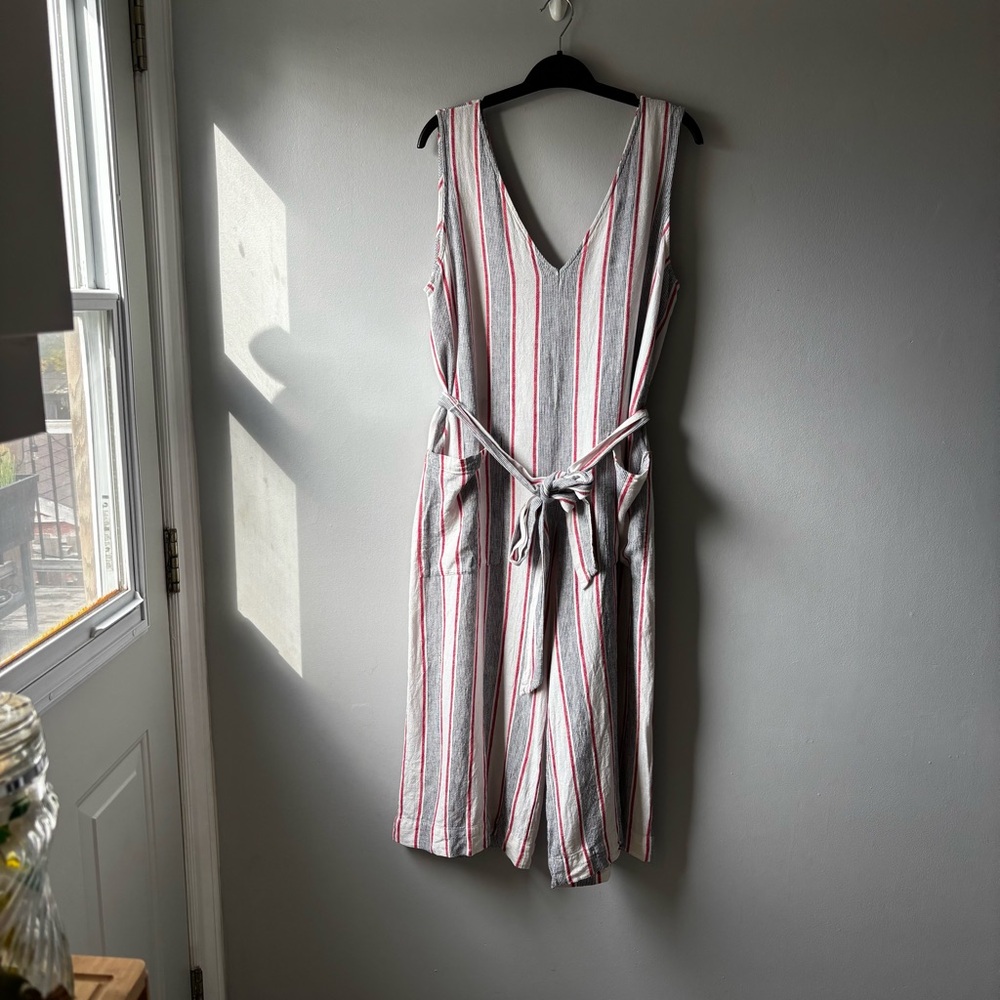Linen blend stripe GAP romper